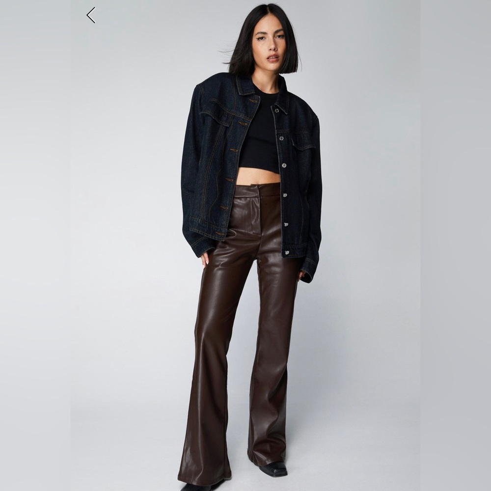 Brown leather pants